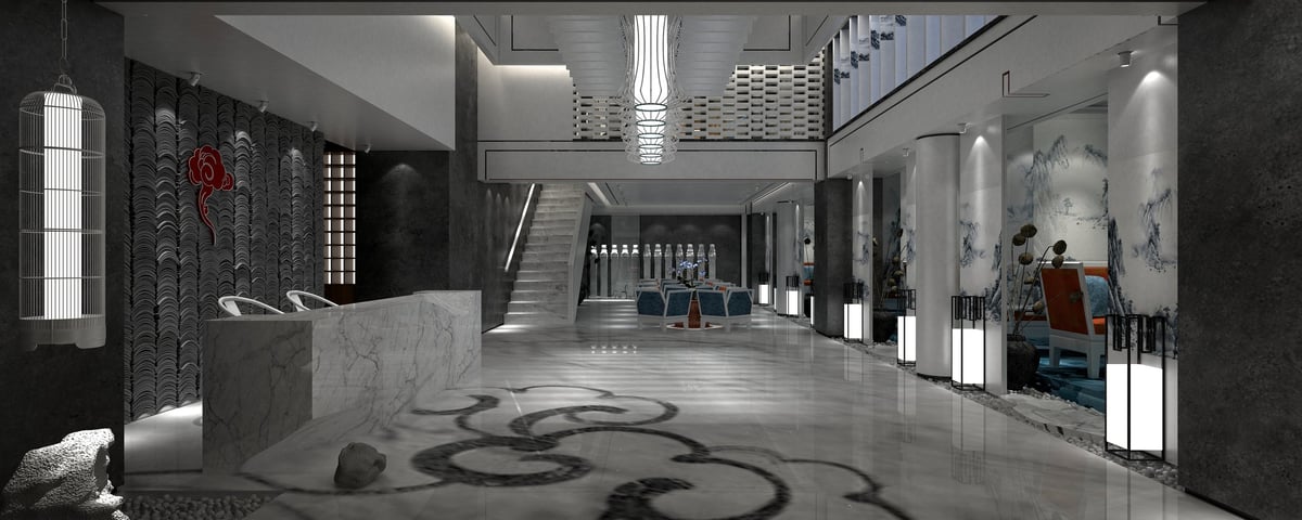 Premium lobby entrance with marble flooring - Manhattan office building